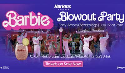 Harkins Theaters (locations in AZ, CA, CO, and OK) is having a 2 day Cyber Sale Quote. . Barbie cup harkins